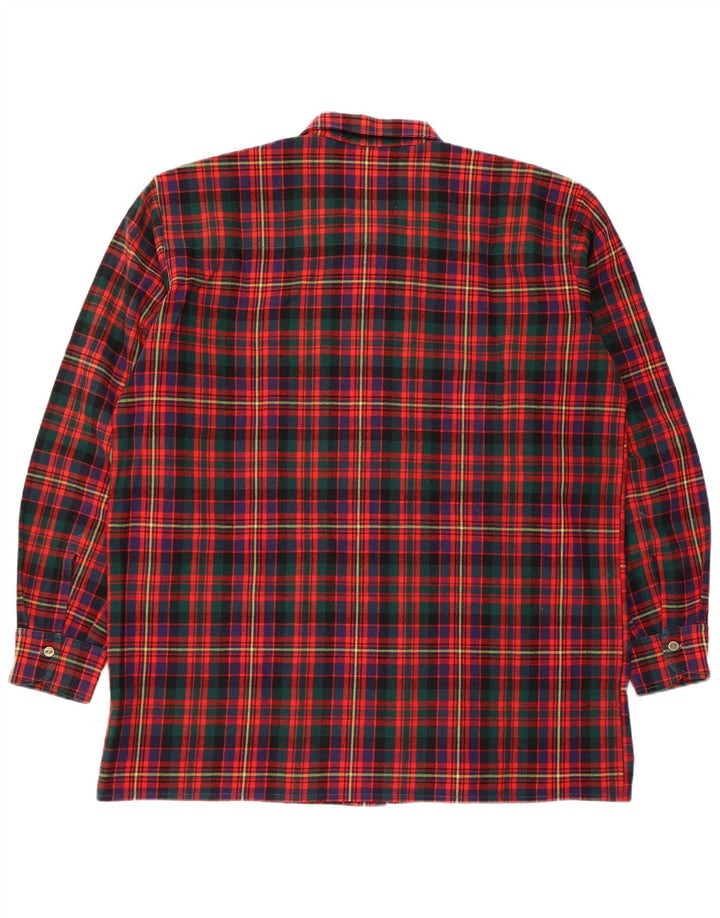 Vintage Herren Flanellhemd Mittelrot kariert