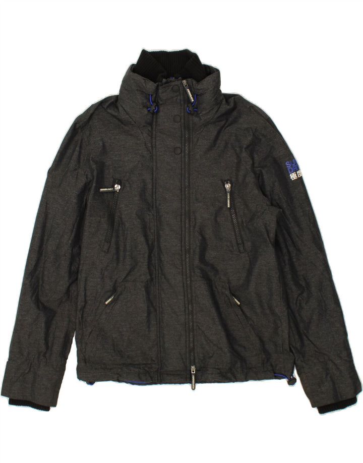 SUPERDRY Womens Windbreaker Jacket UK 18 XL Grey Flecked Nylon Vintage Superdry and Second-Hand Superdry from Messina Hembry 