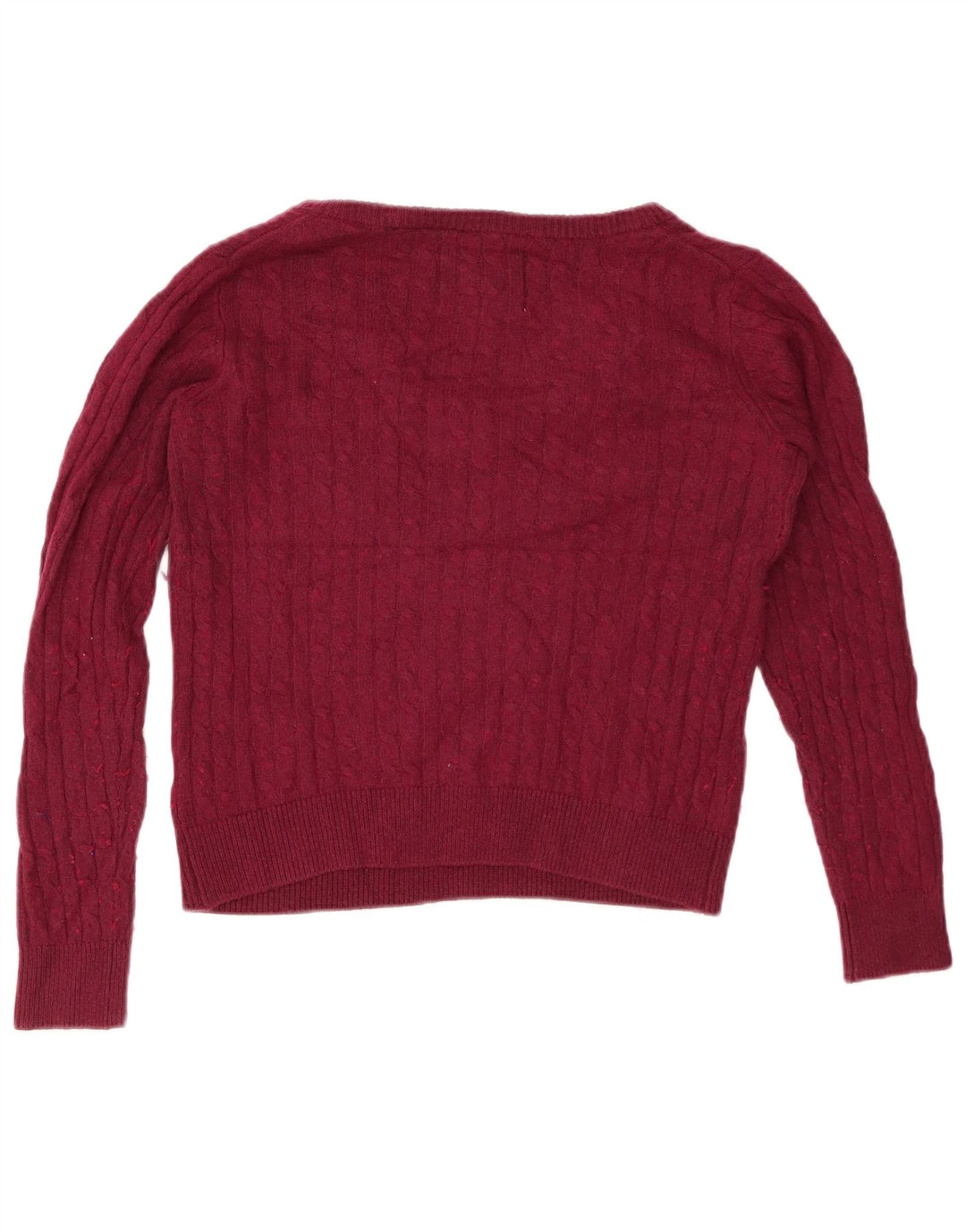 JACK WILLS Damen Crop V-Ausschnitt Pullover Pullover UK 10 Small Burgund Baumwolle