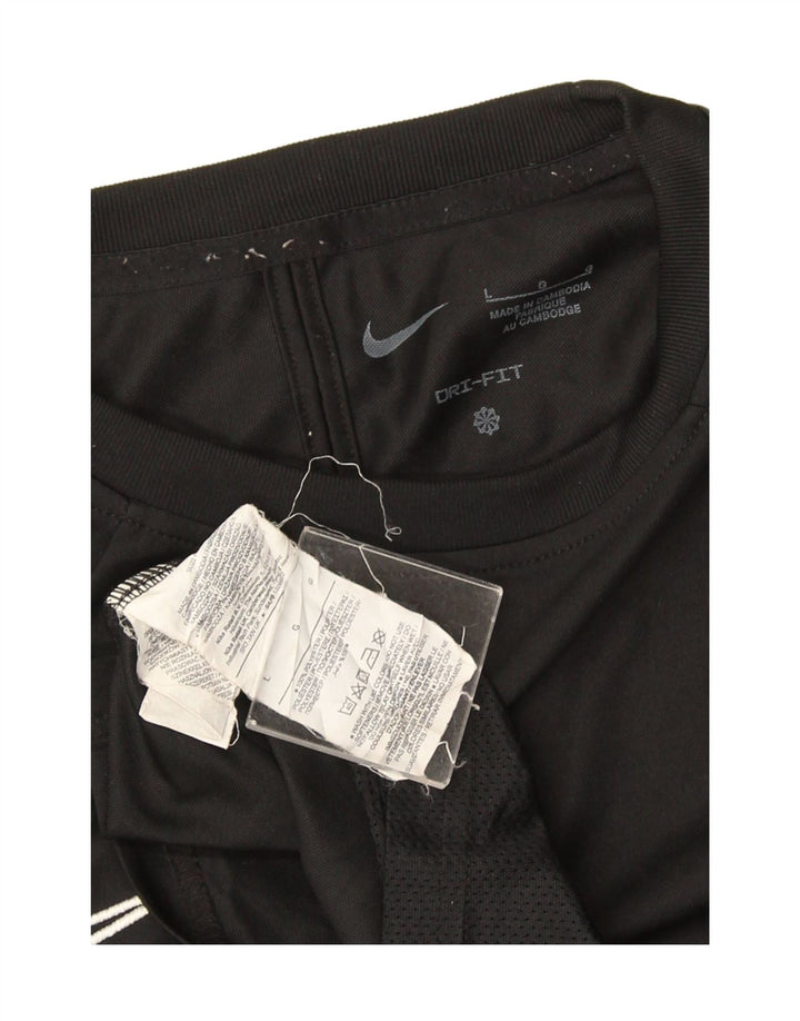 Nike Herren Dri Fit T-Shirt-Oberteil, großes, schwarzes Farbblock-Polyester