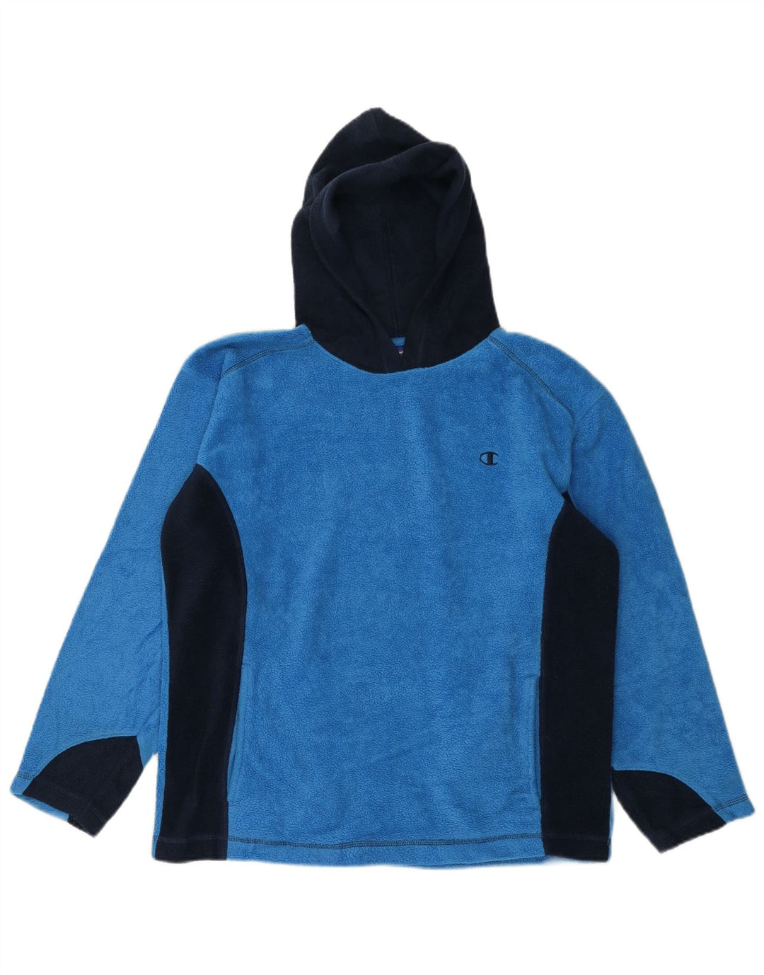 CHAMPION Jungen-Fleecepullover mit Kapuze, 15–16 Jahre, XL, Blau, Farbblock