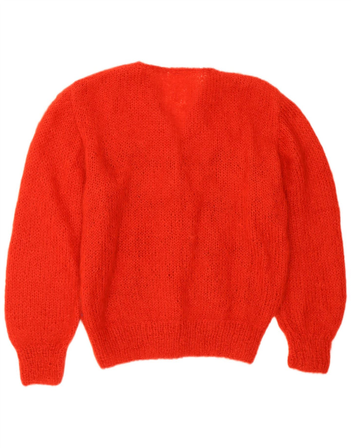 VINTAGE Damen Strickjacke Pullover UK 16 Großes rotes Argyle/Diamantmuster