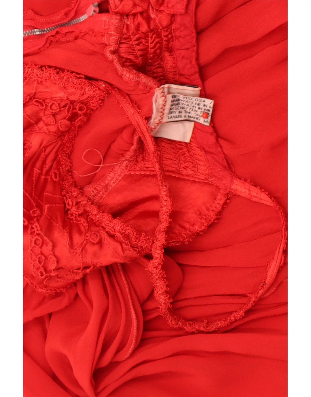 Pezzi Pazzi Damen ärmelloses Stufenkleid UK 12 Mittelrote Viskose