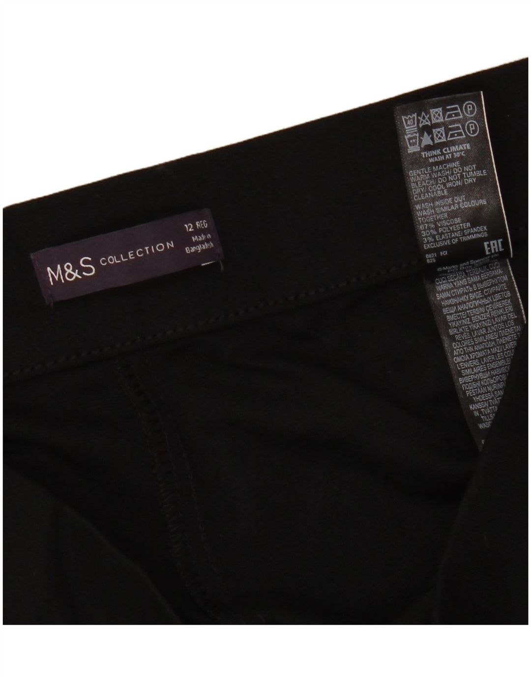 Marks & Spencer Damen Leggings UK 12 Mittelschwarze Viskose
