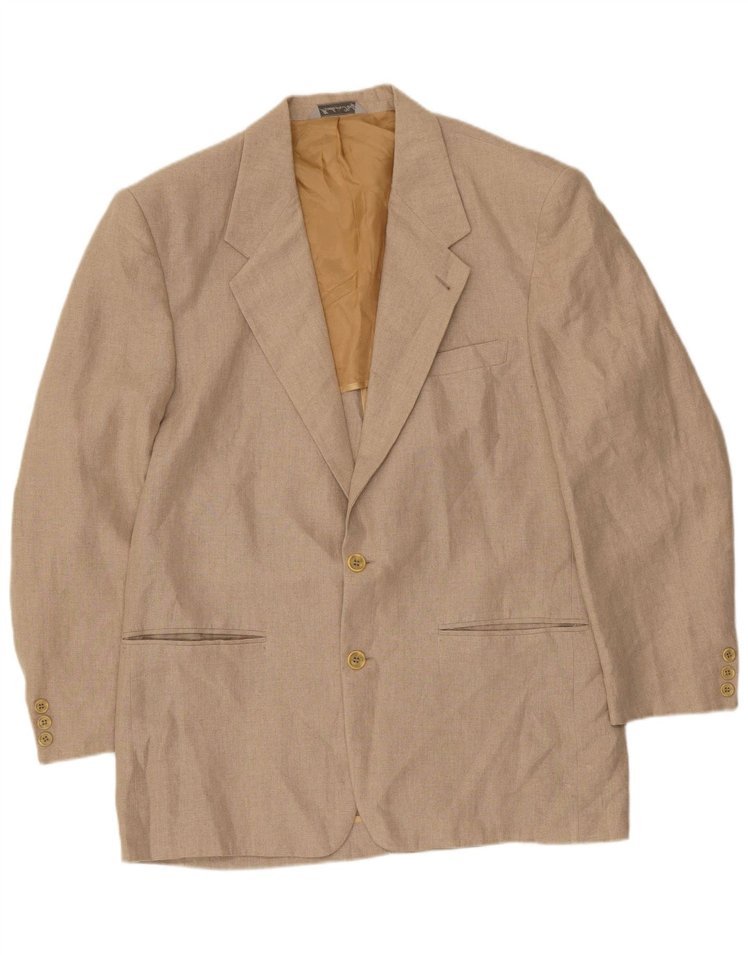 Wampum Herren 2-Knopf-Blazerjacke IT 50 Large Beige Leinen
