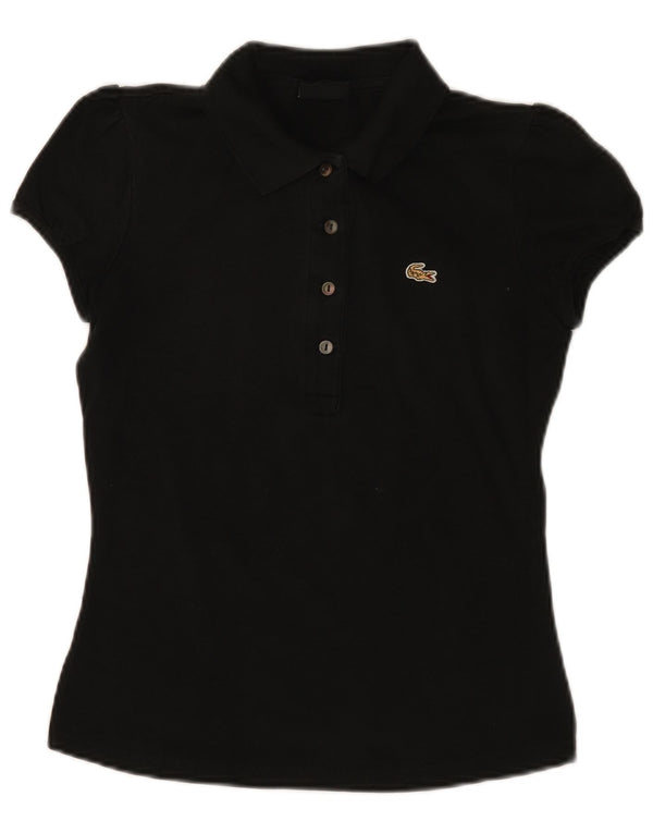 LACOSTE Damen Poloshirt Größe 38 Medium Schwarz