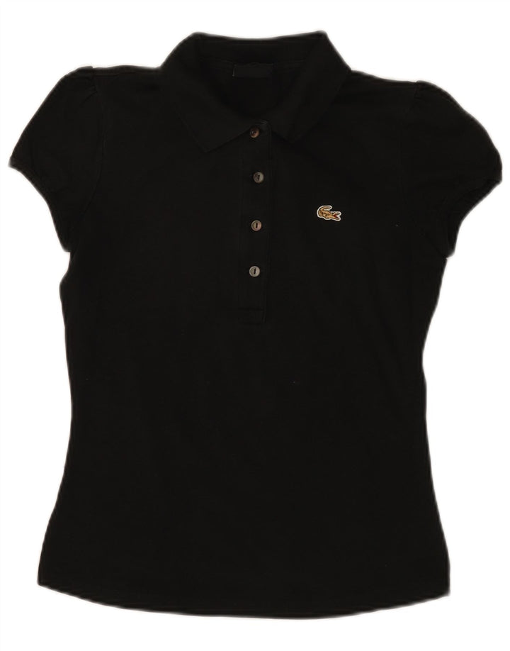 LACOSTE Damen Poloshirt Größe 38 Medium Schwarz