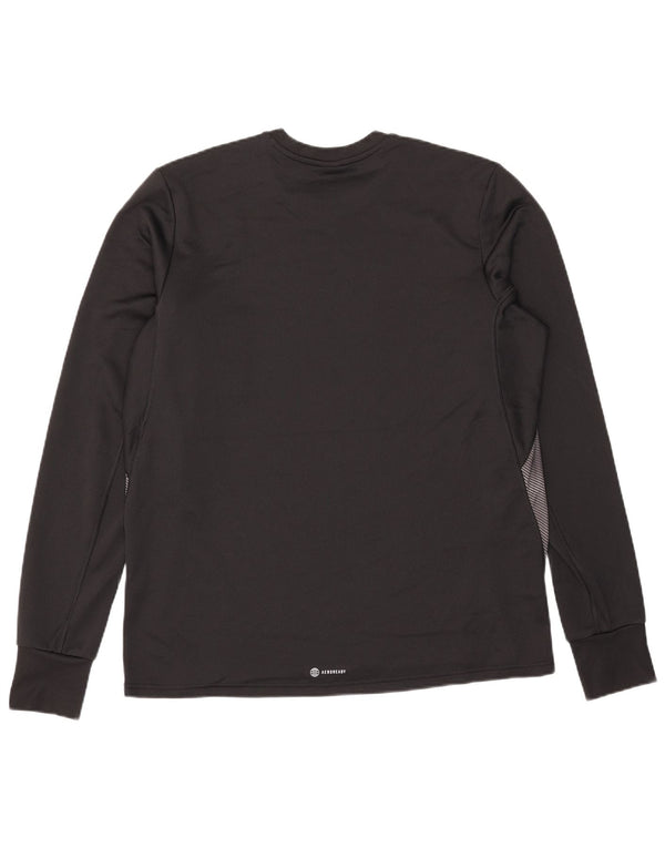 Adidas Herren Aeroready Top Langarm Großes schwarzes Colourblock-Polyester