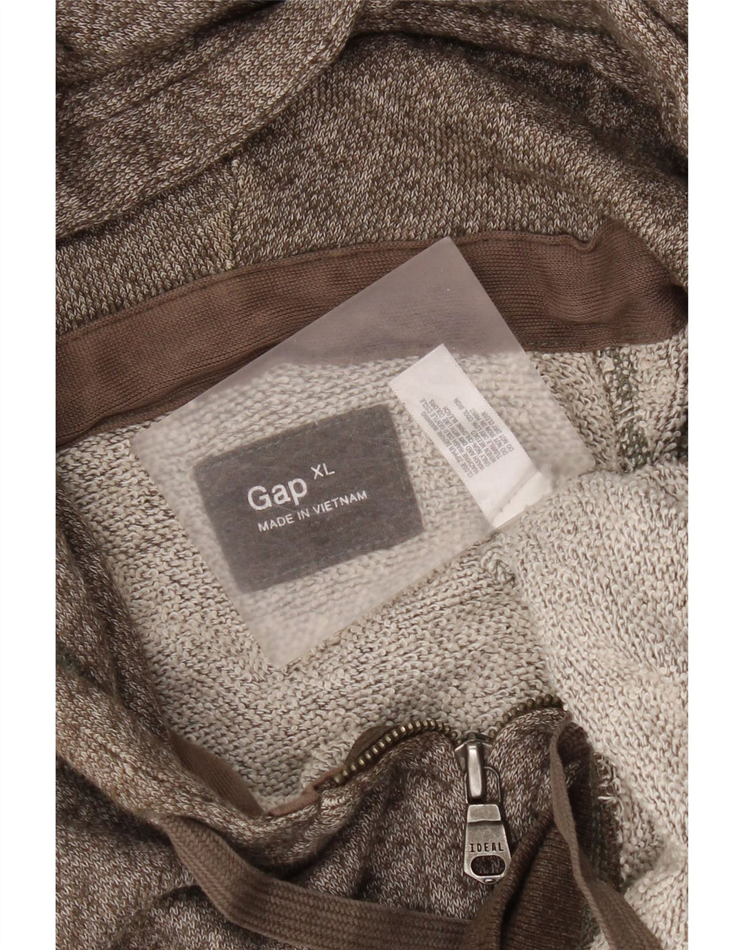 Gap Herren-Kapuzenpullover mit Reißverschluss, XL, braun meliert