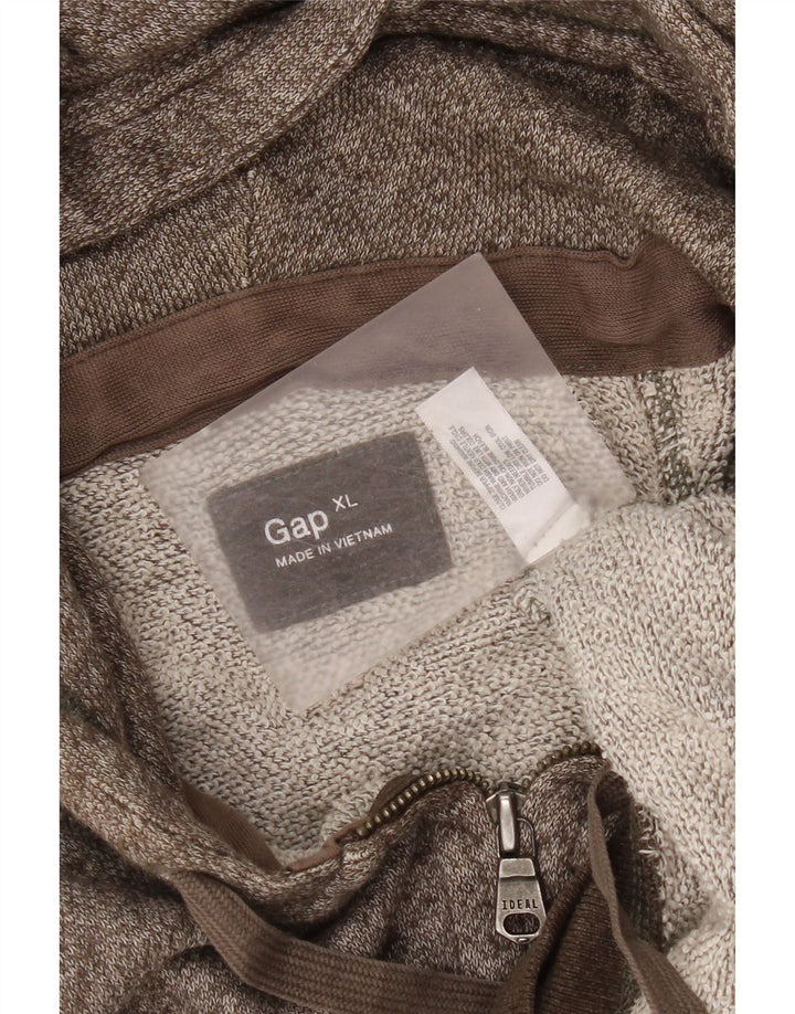 Gap Herren-Kapuzenpullover mit Reißverschluss, XL, braun meliert