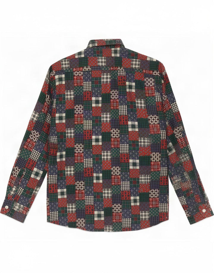 Vintage Mens Regular Fit Shirt Medium Mehrfarbig Patchwork