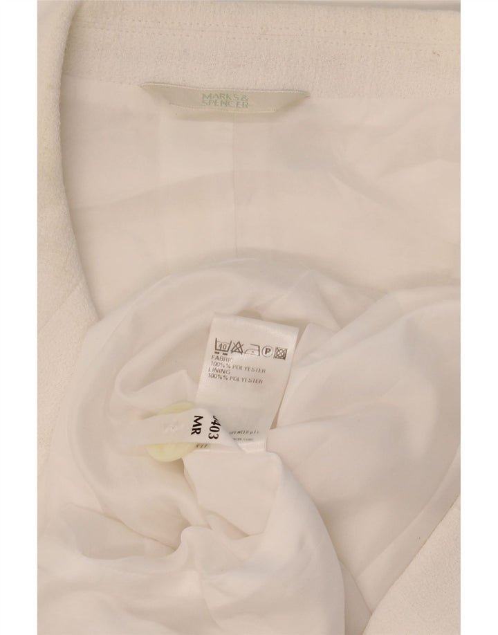 Marks & Spencer Damen Kurzarm-Blazer mit 2 Knöpfen, UK 20, 2XL, Weiß