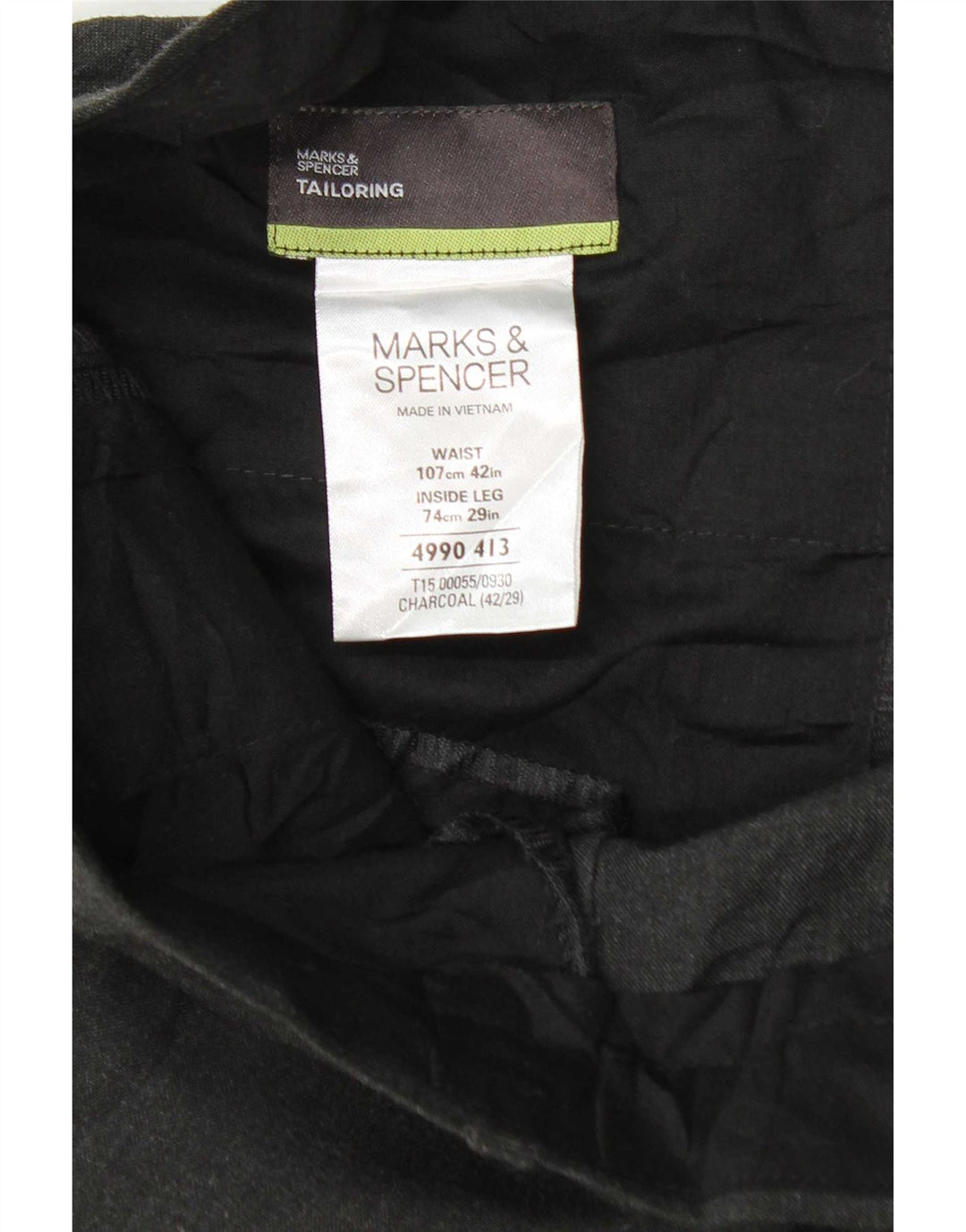 Marks & Spencer Herren-Anzughose, schmal zulaufend, W42, L29, Grau, Polyester