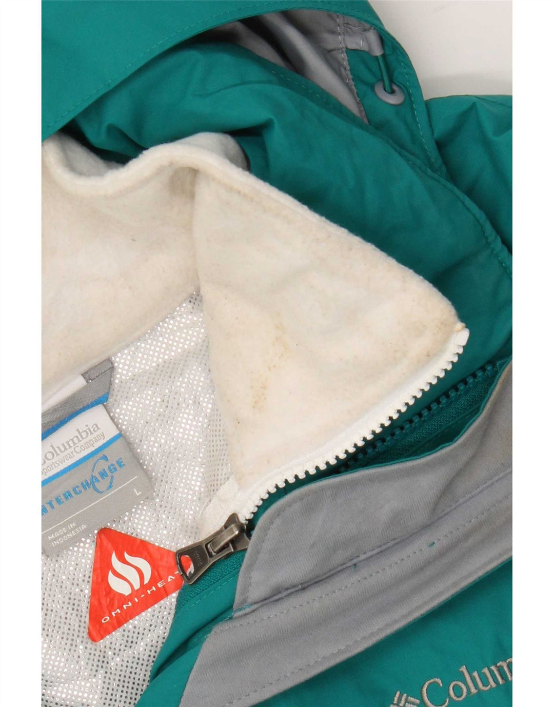 Columbia Damen Interchange Kapuzen-Skijacke UK 16 Large Grün Farbblock