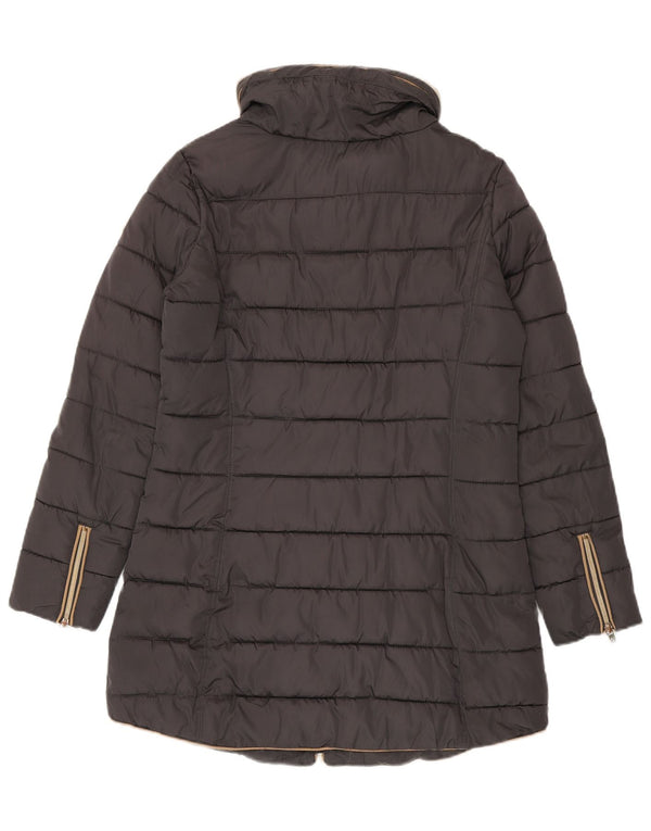 Peggy-Ho Wattierter Damenmantel mit Kapuze, UK 14, Mittelgrau, Polyester