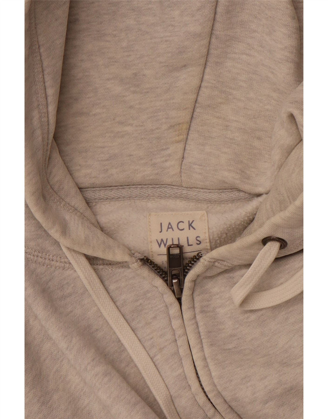 JACK WILLS Herren-Kapuzenpullover mit Reißverschluss, klein, graue Baumwolle