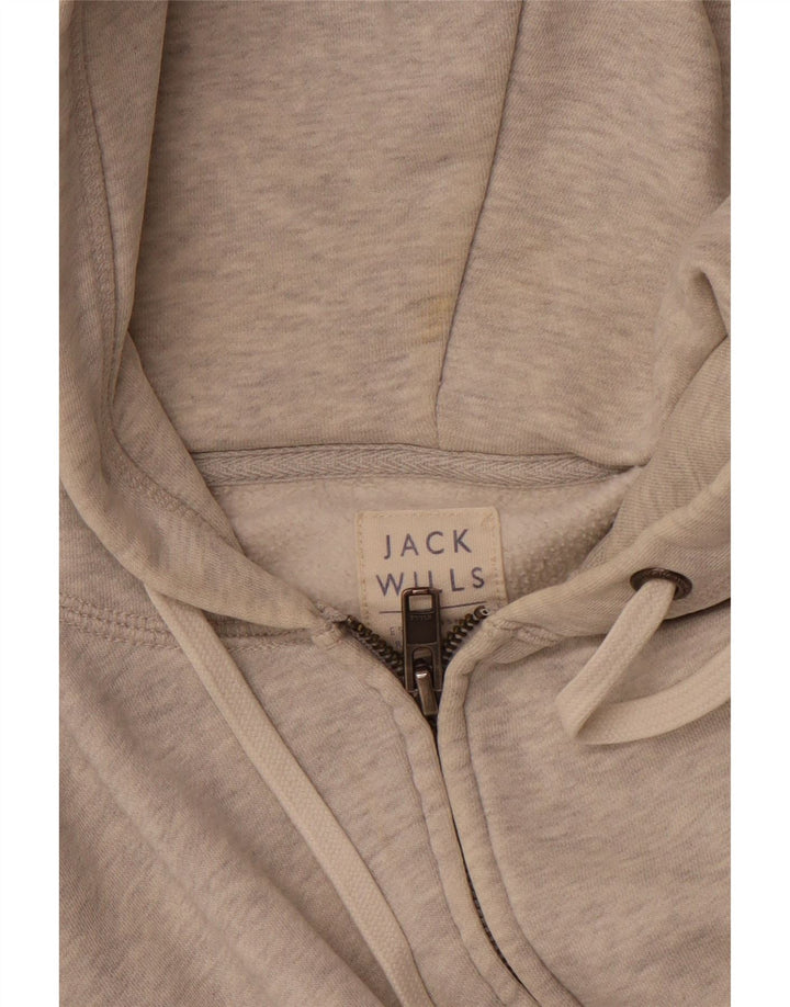 JACK WILLS Herren-Kapuzenpullover mit Reißverschluss, klein, graue Baumwolle