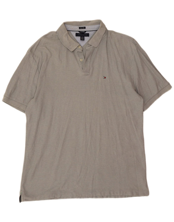 Tommy Hilfiger Herren Slim Fit Poloshirt 2XL Grau Baumwolle