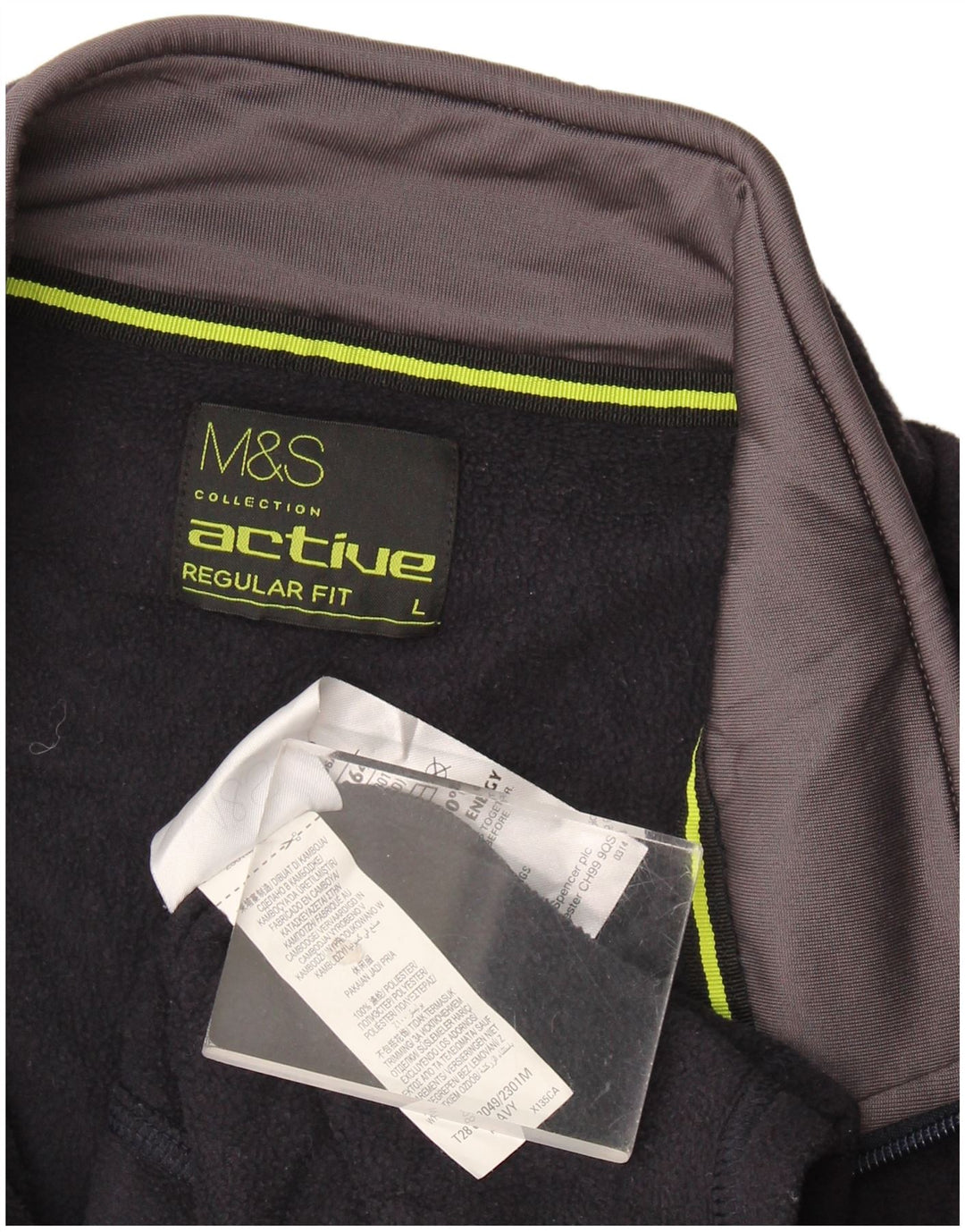 Marks & Spencer Herren-Fleecejacke mit normaler Passform, Größe 40, Marineblau