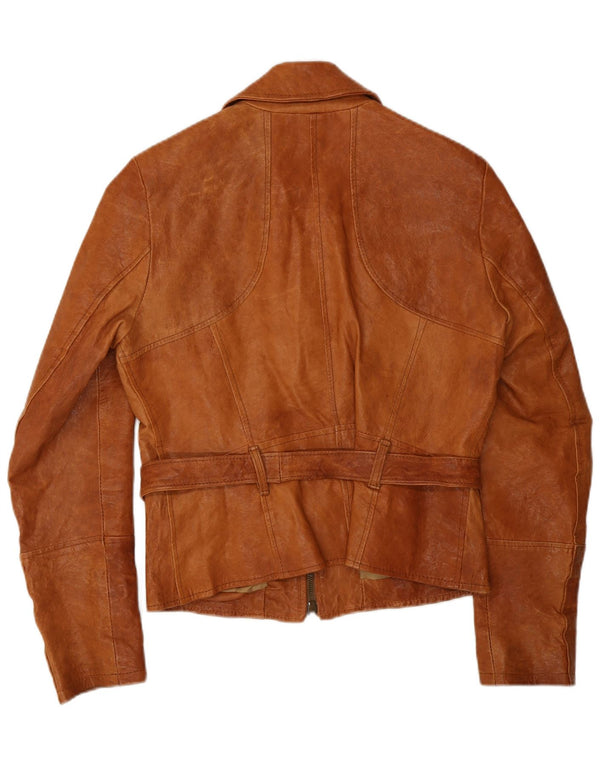 Masterpelle Damen Lederjacke IT 46 Large Beige Leder