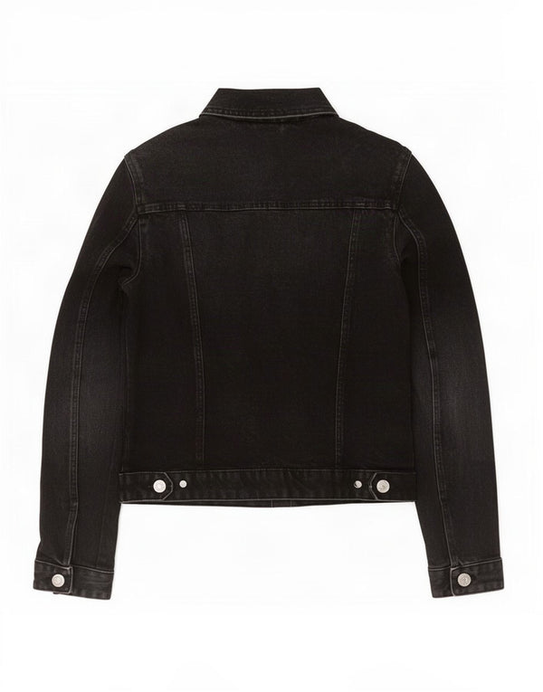 Zara Damen Jeansjacke UK 10 Small Schwarz