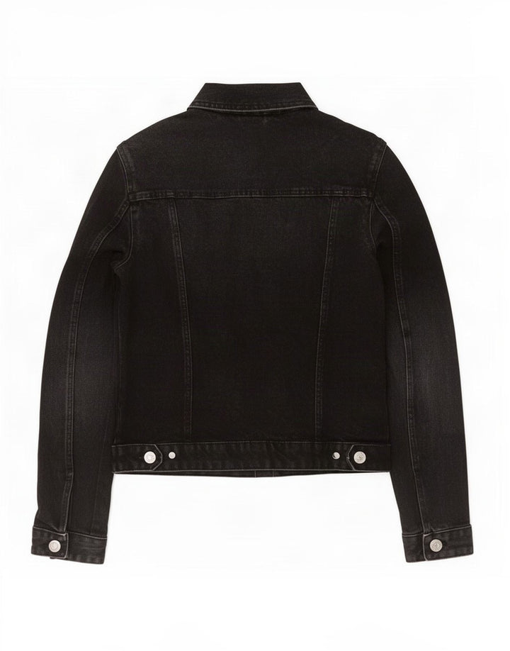 Zara Damen Jeansjacke UK 10 Small Schwarz