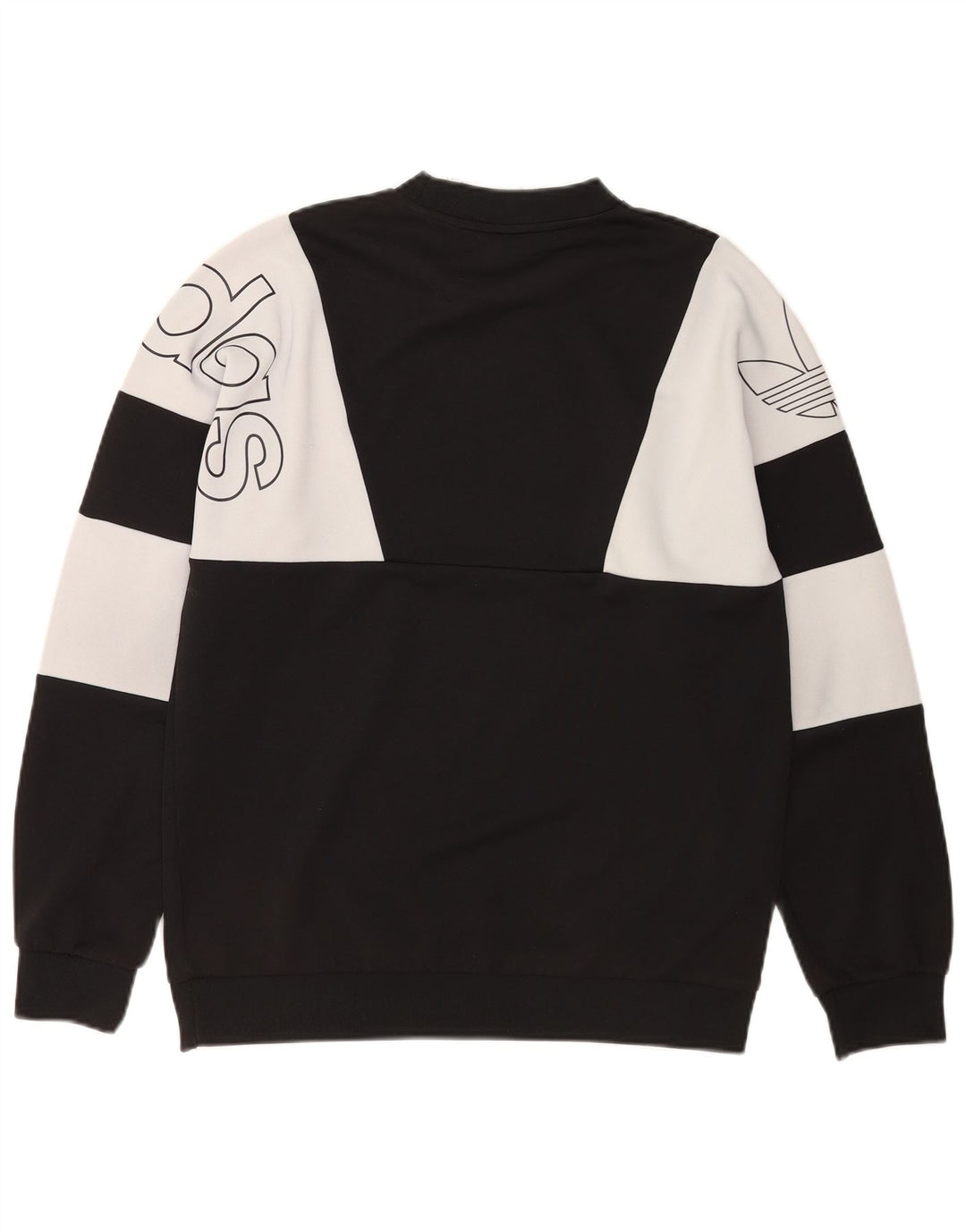 Adidas Herren Grafik-Sweatshirt-Pullover Mittelschwarzes Colourblock-Polyester