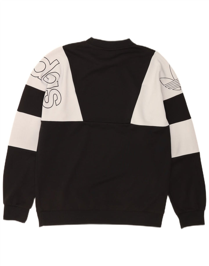 Adidas Herren Grafik-Sweatshirt-Pullover Mittelschwarzes Colourblock-Polyester
