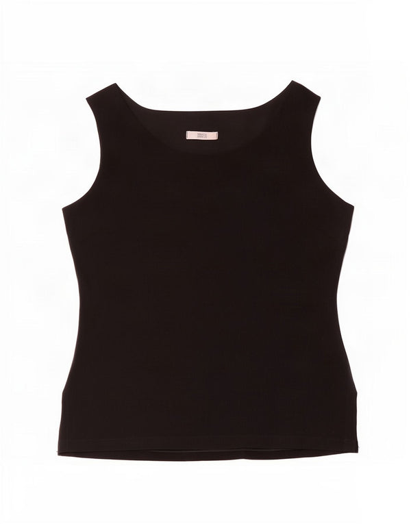 Marks & Spencer Damen ärmelloses Blusenoberteil UK 18 XL Schwarz Viskose