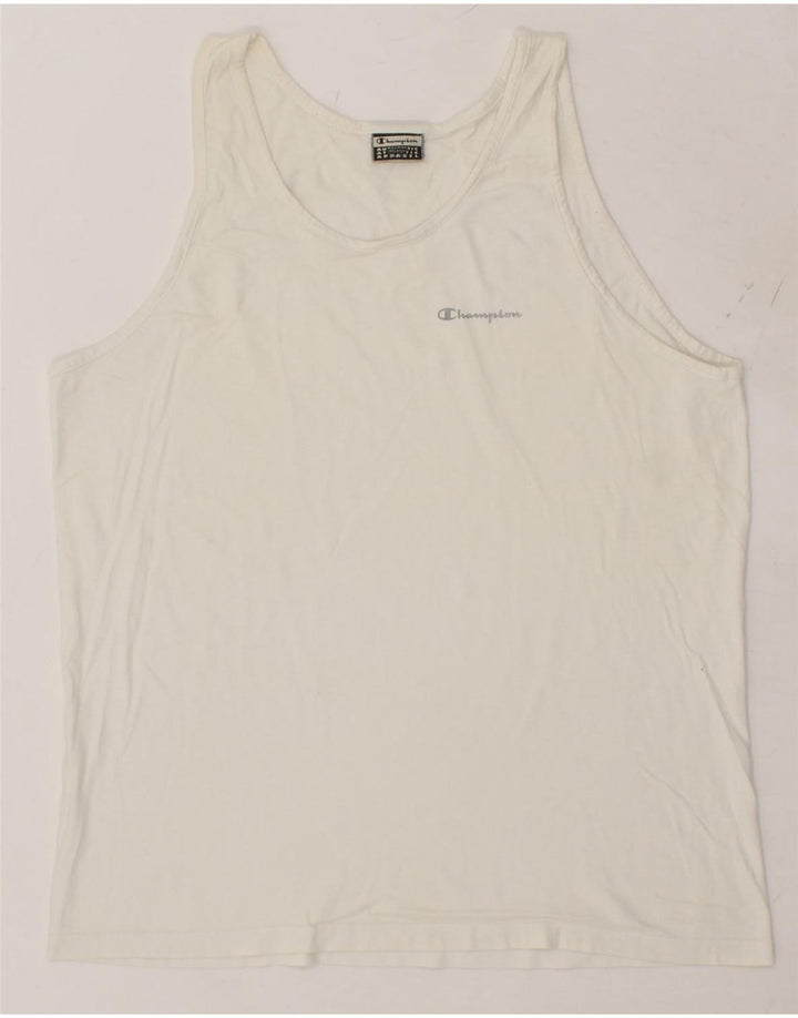 CHAMPION Womens Vest Top UK 20 2XL White Vintage Champion and Second-Hand Champion from Messina Hembry 
