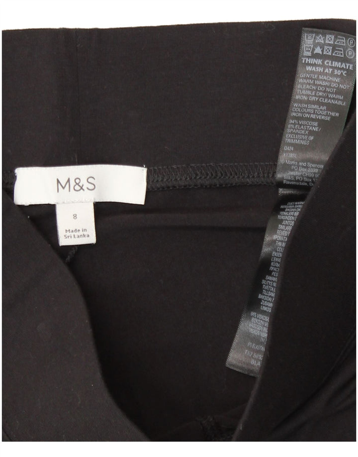 Marks & Spencer Damen Crop Leggings UK 8 Small Schwarze Viskose