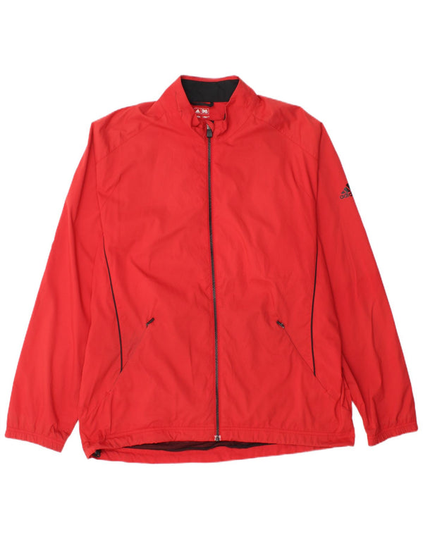 Adidas Herren Clima Proof Regenjacke UK 42 XL Rot Colourblock Polyester