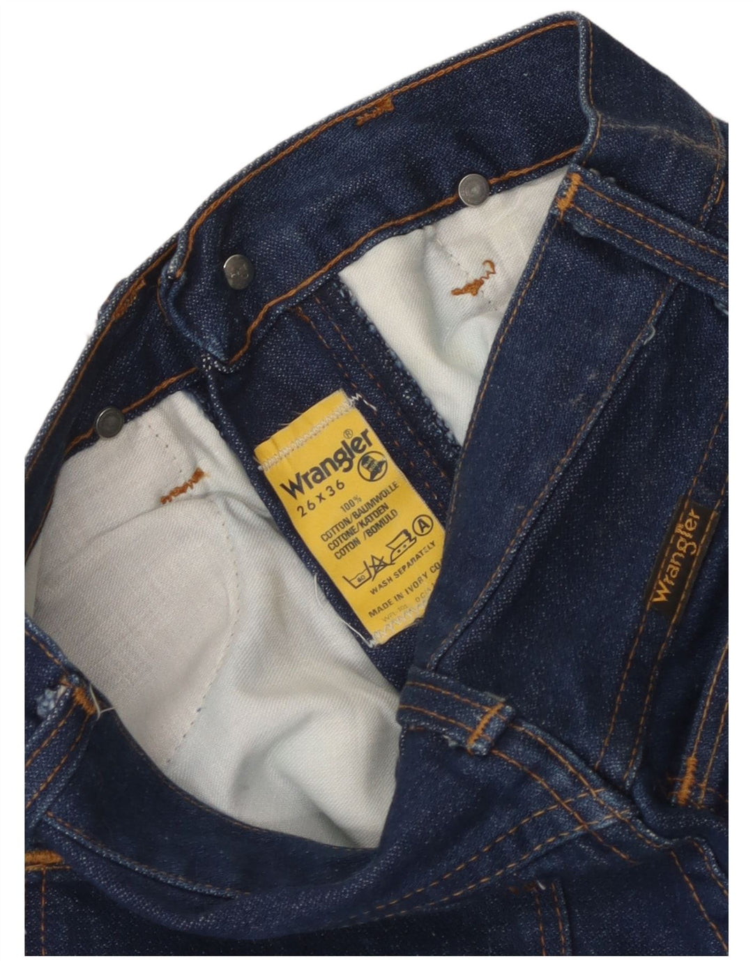 Wrangler Damen Straight Jeans W26 L28 Blaue Baumwolle