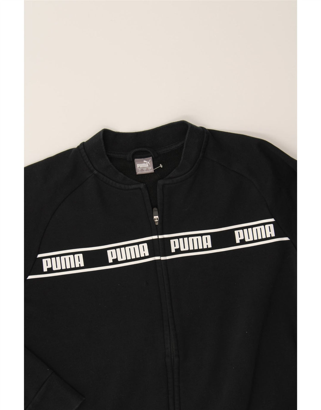 PUMA Womens Graphic Tracksuit Top Jacket UK 16 Large Black Cotton Vintage Puma and Second-Hand Puma from Messina Hembry 
