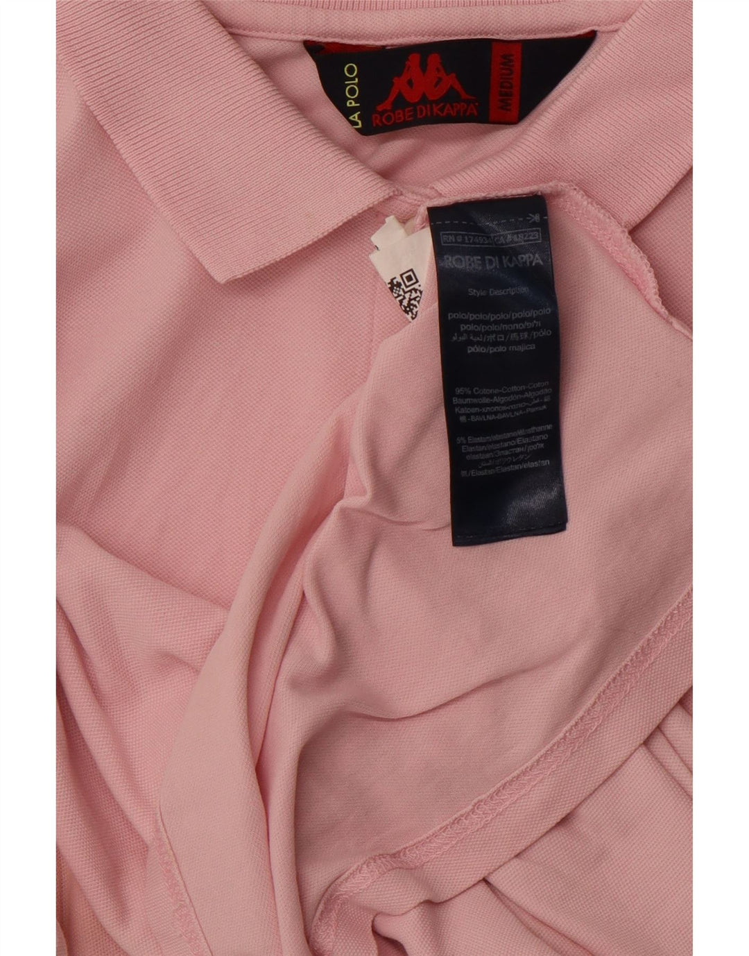 KAPPA Damen Poloshirt UK 12 Mittelrosa Baumwolle