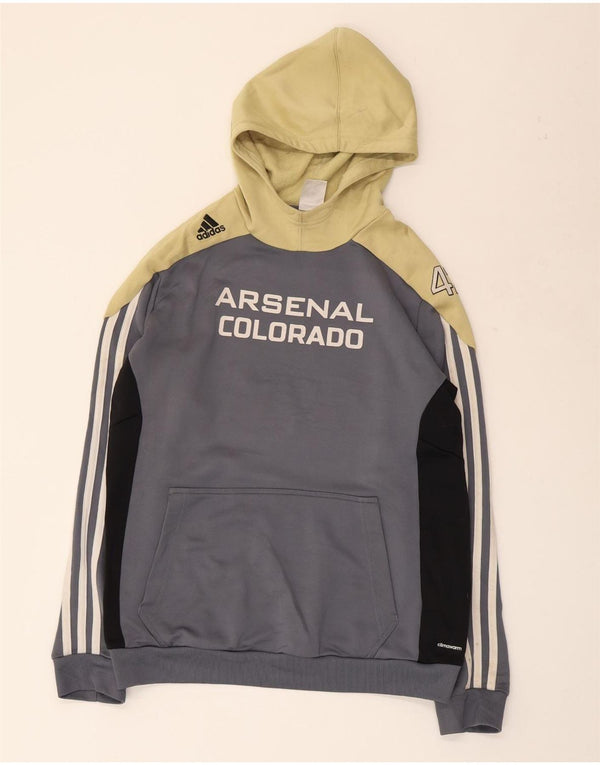 ADIDAS Damen Arsenal Colorado Kapuzenpullover UK 16/18 Large Grau