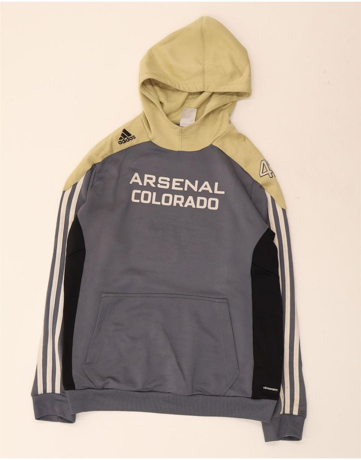 ADIDAS Damen Arsenal Colorado Kapuzenpullover UK 16/18 Large Grau