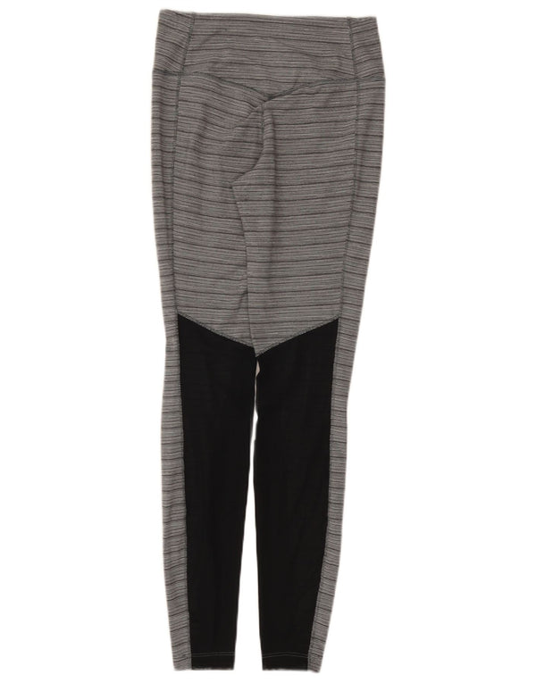 Nike Damen Dri Fit Leggings UK 8 Small Graues Colourblock-Nylon