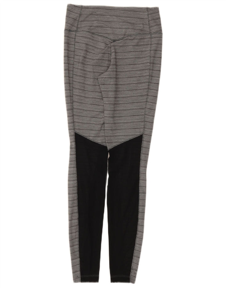 Nike Damen Dri Fit Leggings UK 8 Small Graues Colourblock-Nylon
