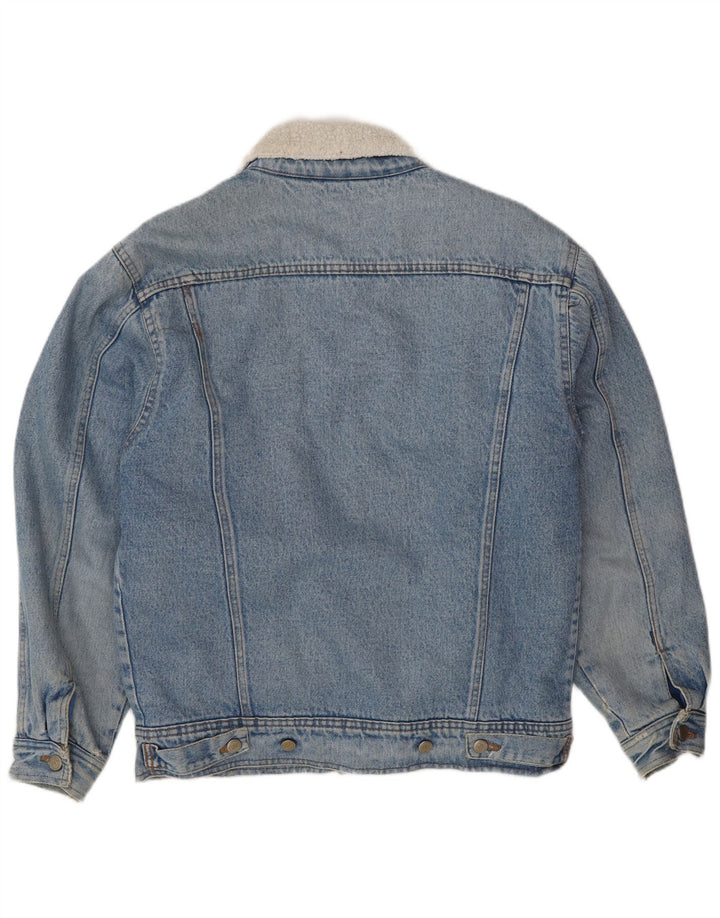 POP 84 Herren Denim Sherpa Jacke UK 38 Mittelblau