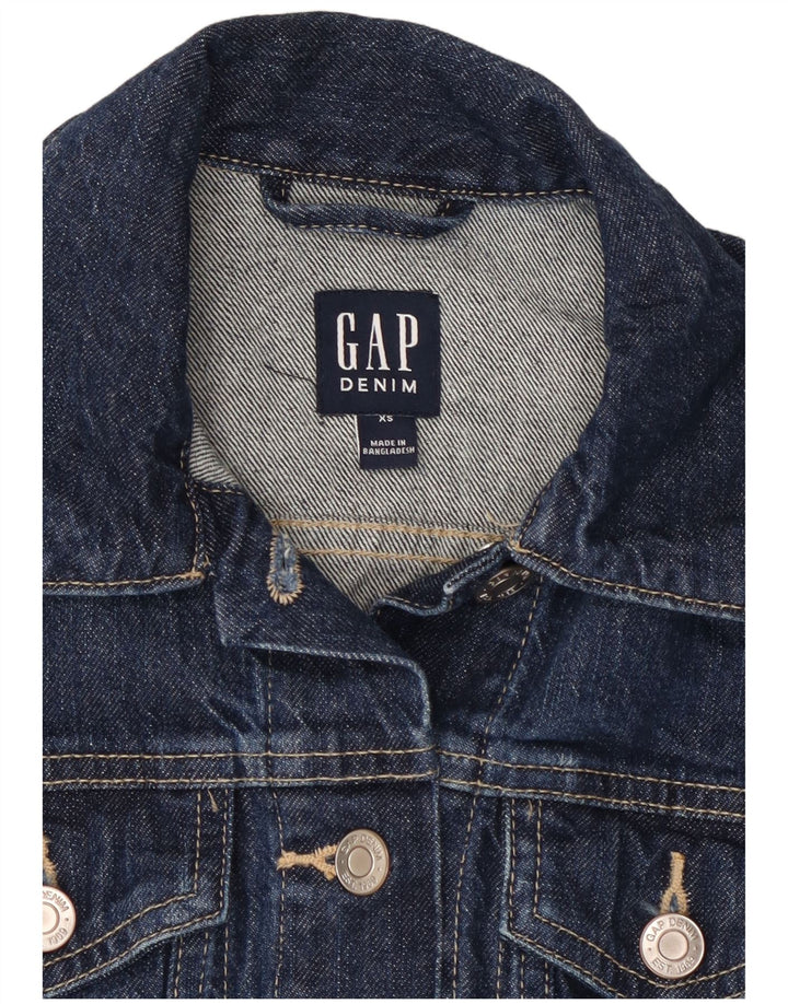 GAP Damen Jeansjacke UK 6 XS Marineblaue Baumwolle