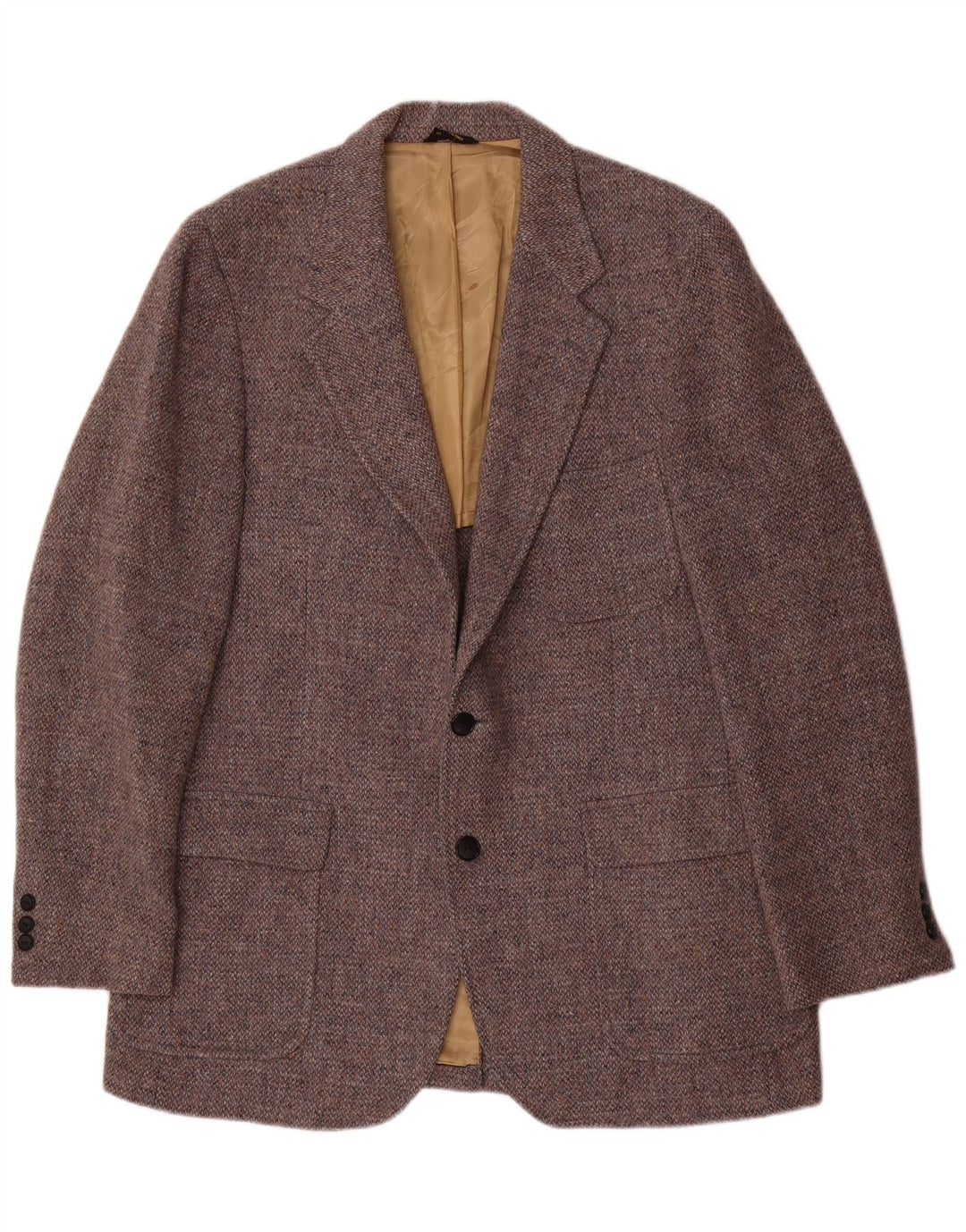 Harris Tweed Herren-Blazer mit 2 Knöpfen, UK 38, mittelgraue Wolle