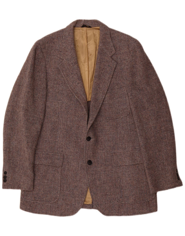 Harris Tweed Herren-Blazer mit 2 Knöpfen, UK 38, mittelgraue Wolle