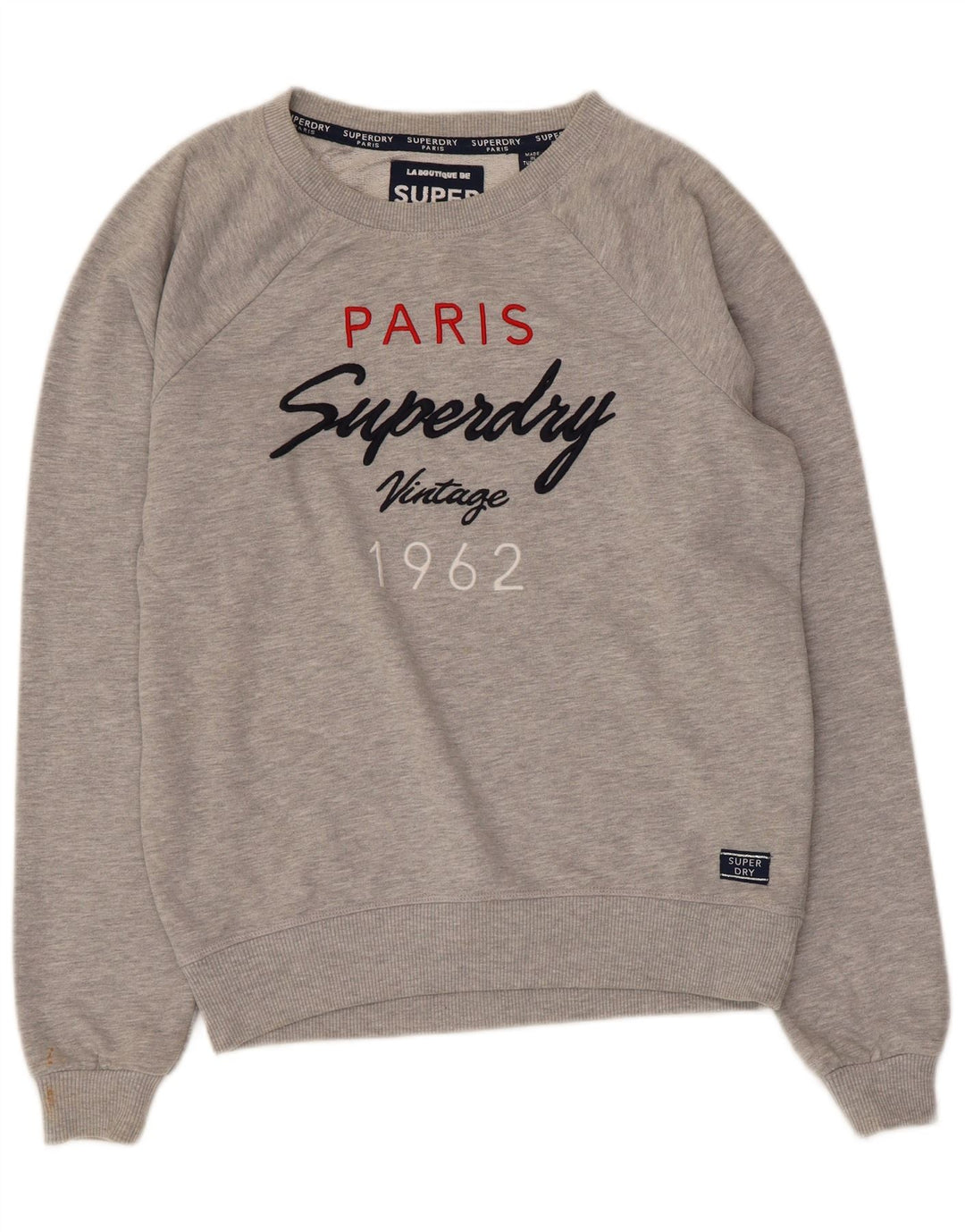 Superdry Damen Grafik-Sweatshirtpullover UK 10 Small Grau meliert