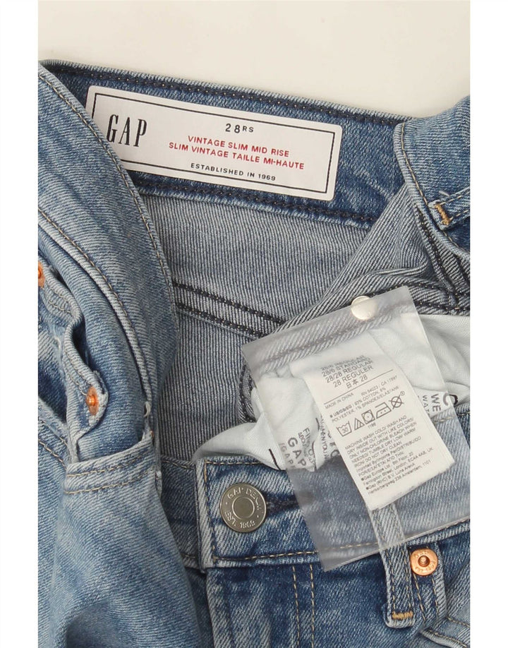 Gap Damen Mid Rise Slim Jeans W28 L27 Blaue Baumwolle