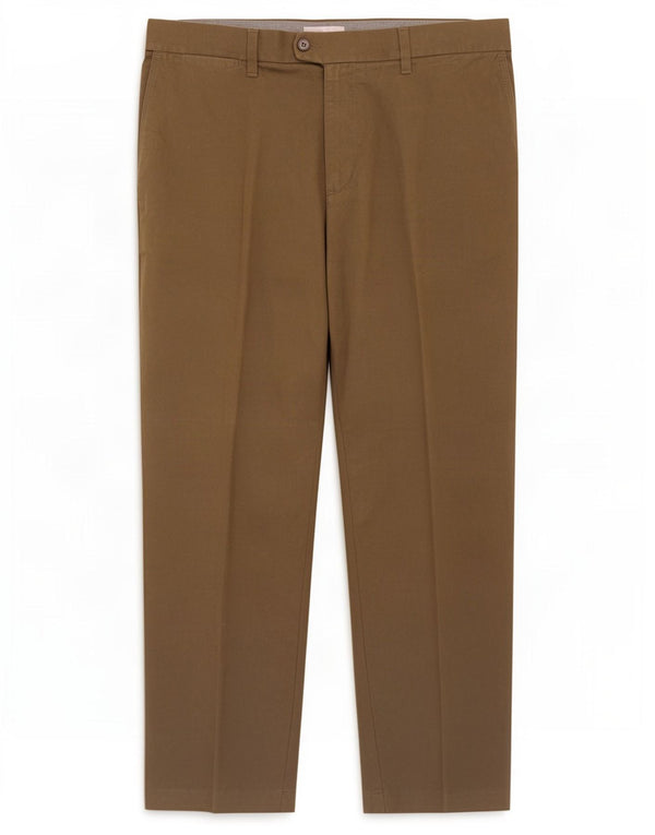 Marks & Spencer Herren-Anzughose, gerade, normal, W38, L29, Khaki, Baumwolle