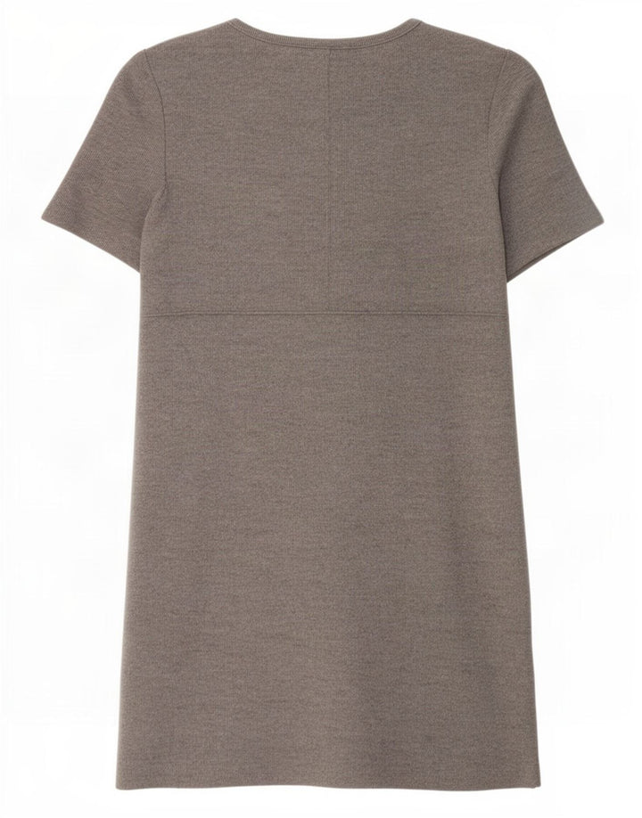 Zara Damen T-Shirt-Kleid UK 8 Small Grau Polyester