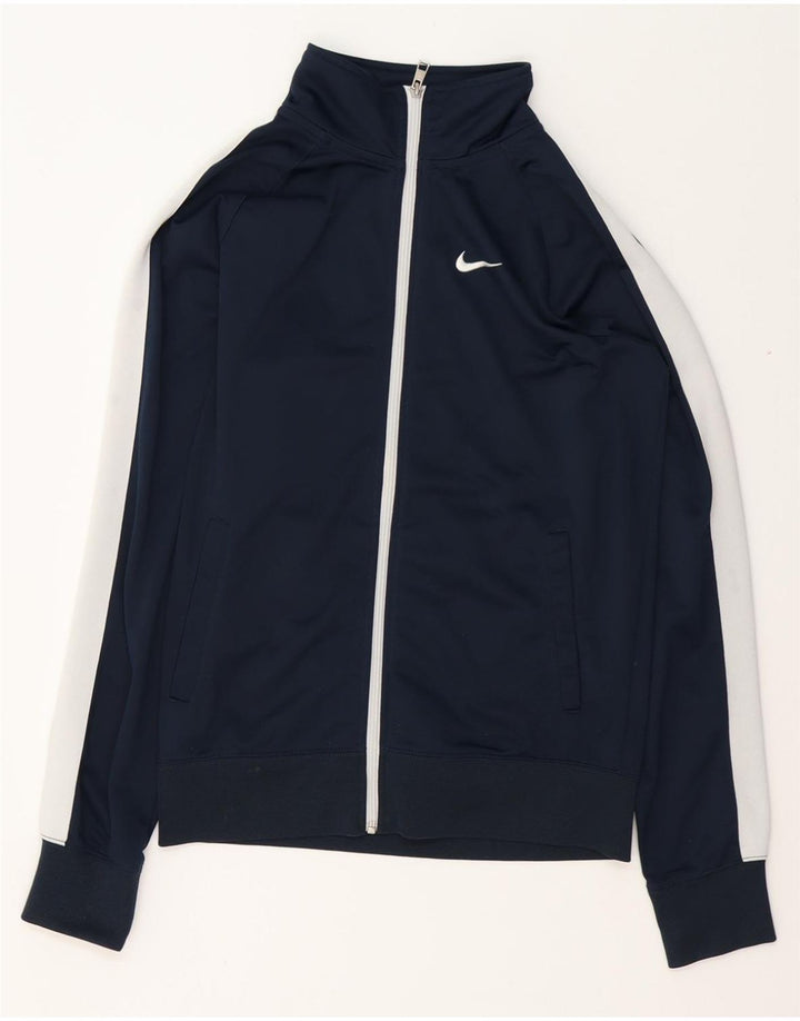 NIKE Herren-Trainingsanzug-Oberteil, Jacke, klein, marineblau, Farbblock-Polyester