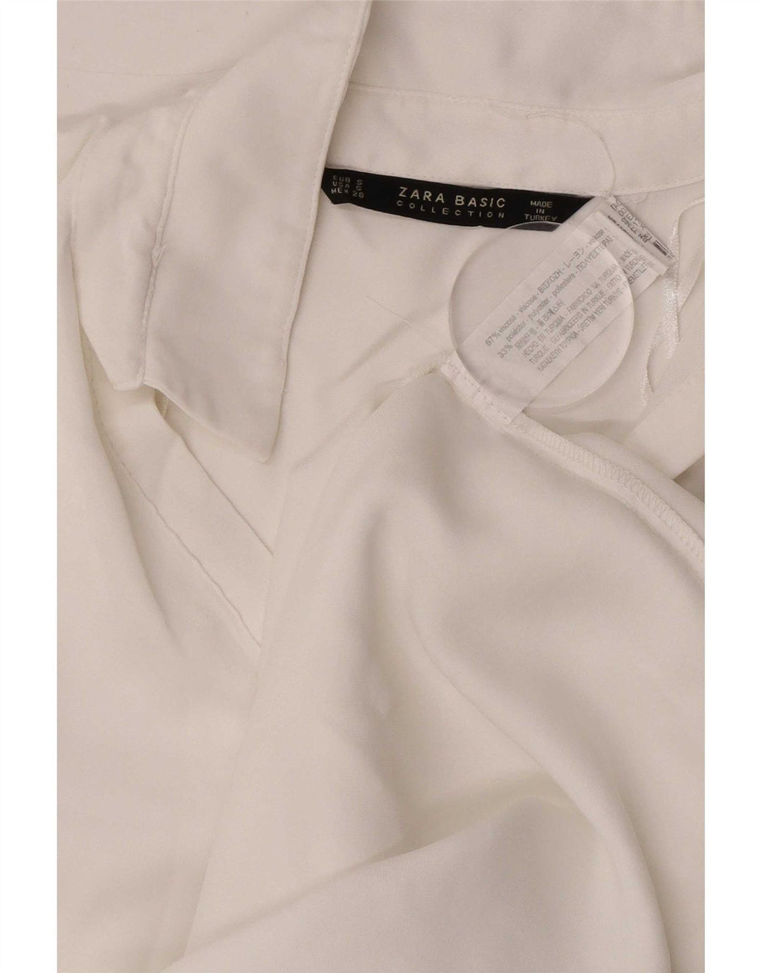 Zara Damen Hemdbluse UK 10 Small Weiße Viskose