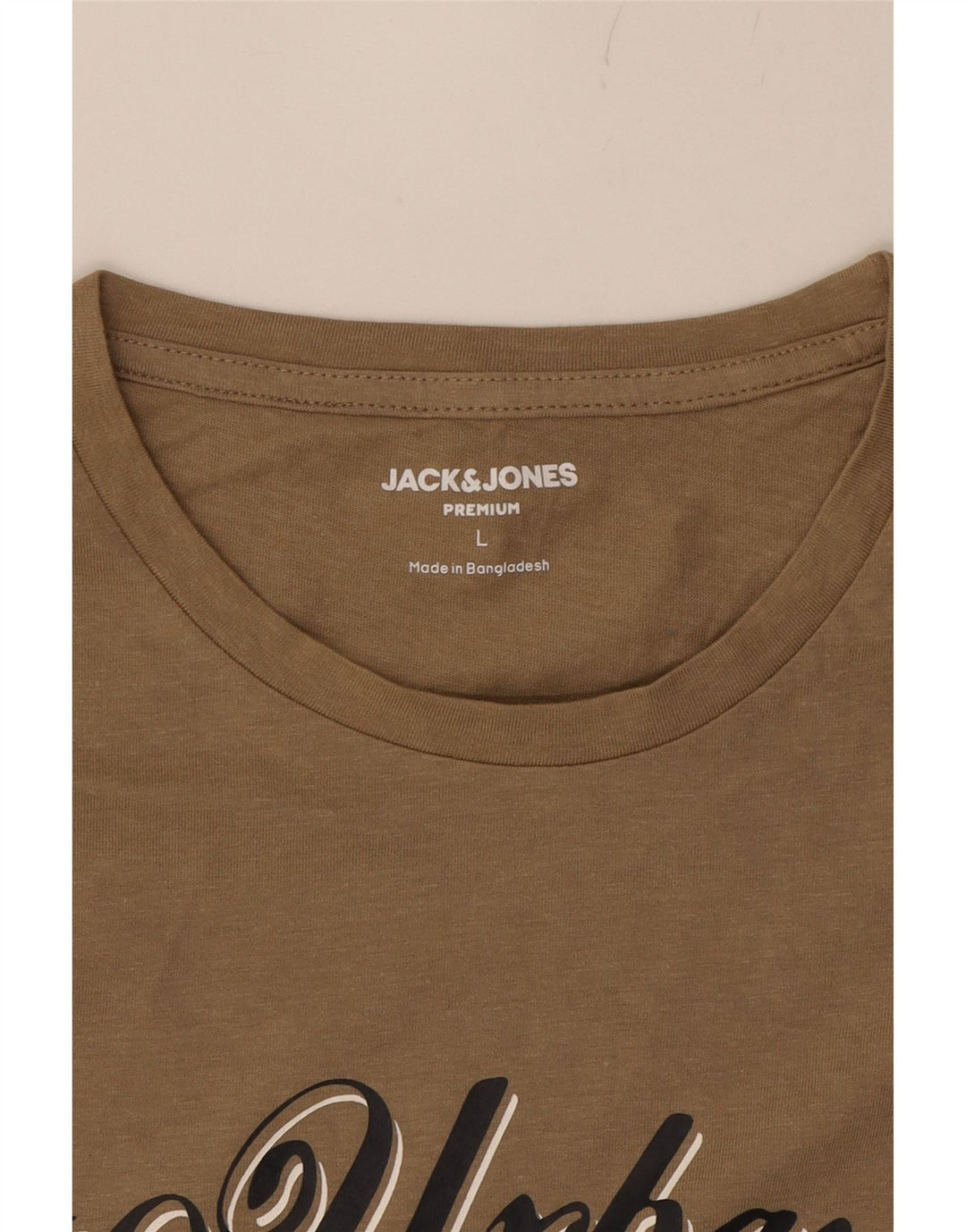 JACK & JONES Mens Graphic T-Shirt Top Large Brown Cotton Vintage Jack & Jones and Second-Hand Jack & Jones from Messina Hembry 